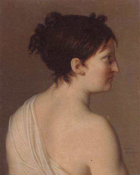 Elise Bruyere Study of a young woman,half-length,in profile,wearing a white robe Sweden oil painting art